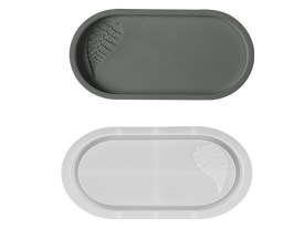 Molde silicona bandeja ovalada con hoja relieve grande 